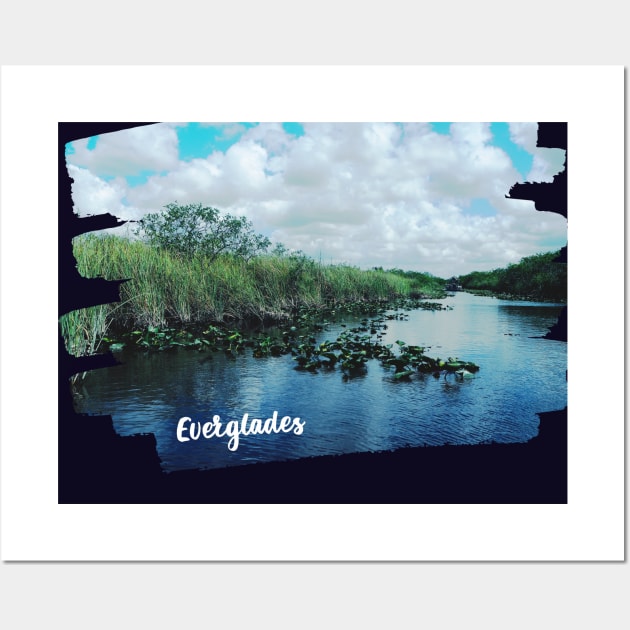 Everglades Boat photo Key West Florida blue sky palmtree landscape USA nature lovers Wall Art by BoogieCreates